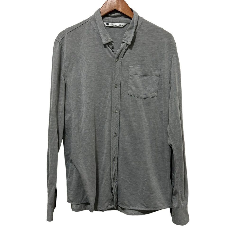 Travis Mathew Mens Long Sleeve Golf Button Up Shirt Large Pima Cotton Presidio